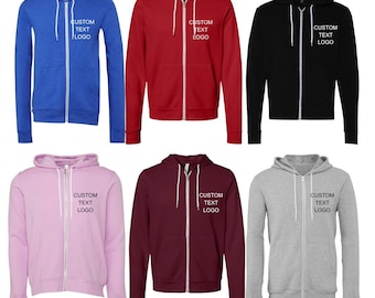 Custom UNISEX BELLA CANVAS Hooded sweatshirt, Lightweight hoodie sweatshirt set, design your hoodie, custom cotton zip up hoodie sweatshirt
