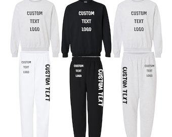 Custom Gildan UNISEX jogger Sweatpants sweatshirt set, personalize your sweatpants sweatshirt set, custom Christmas wedding bride sweat set