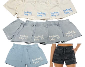 Custom Wave Wash Fleece Shorts, Personalized Women's fleece shorts