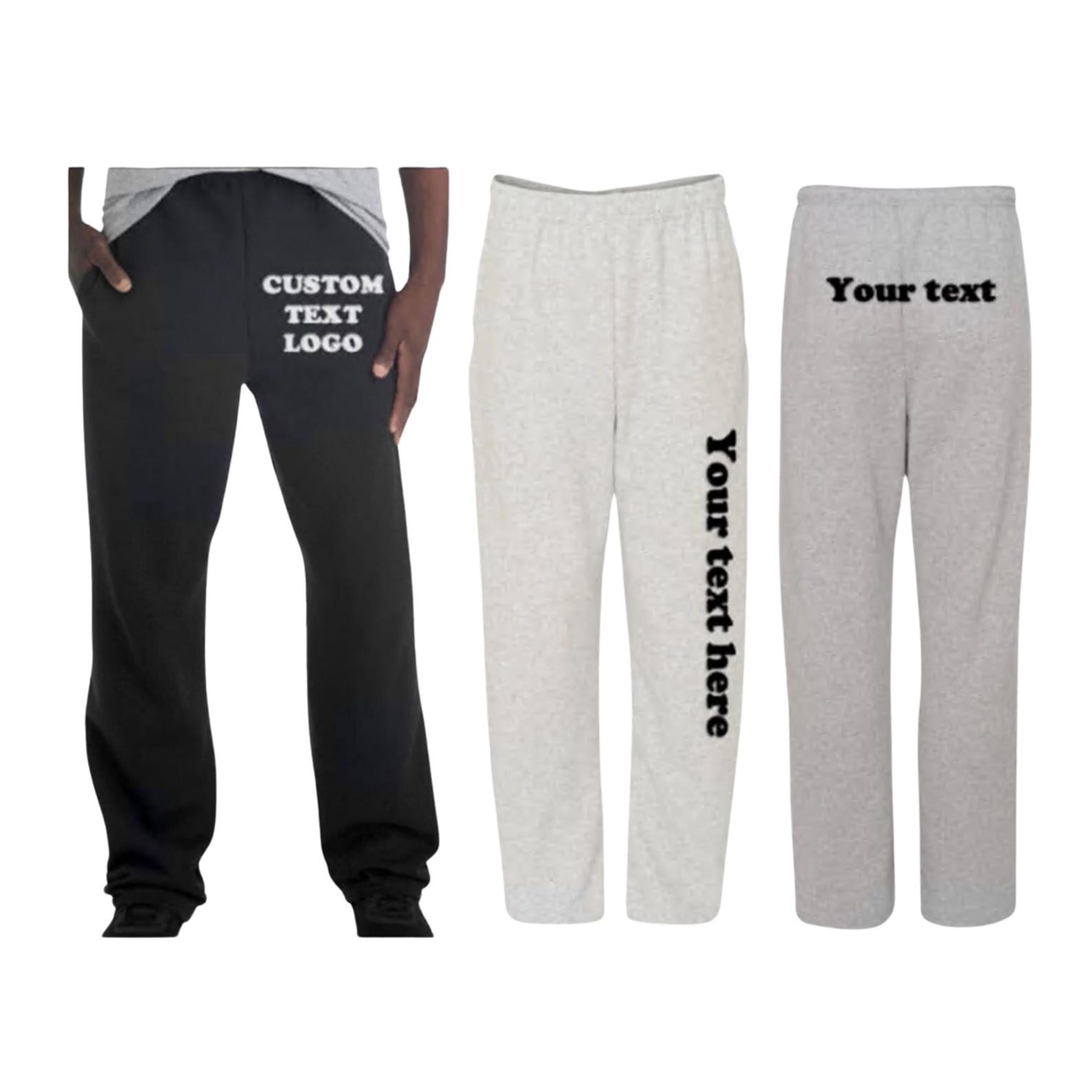 Custom JERZEES UNISEX Sweatpants With Pockets, Personalized Unisex ...