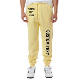 Custom Men Fleece Jogger Sweatpants with 3 pockets, Personalized Text Logo image cotton sweatpants-Independent Trading Co. image 12
