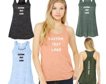 Custom Women's Racerback Crop Tank, Bella Canvas Flowy Fashion women tee