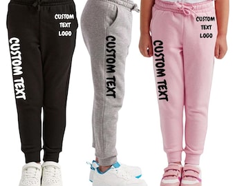 Custom Youth Unisex JOGGER Sweatpants, Youth Ashley Joggers with side pockets, cotton blend youth close bottom sweatpants