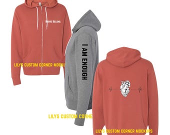 Custom Full Zip up Hoodie: Personalized Text & Logo zip up hoodie, Unisex Y2K Style zip up hoodies, Unisex lightweight zip up hoodie