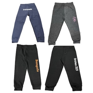Custom Toddler Sweatpants, Toddler Bella Canvas Fleece Joggers, custom unisex toddler school gym pants, custom toddler team pants