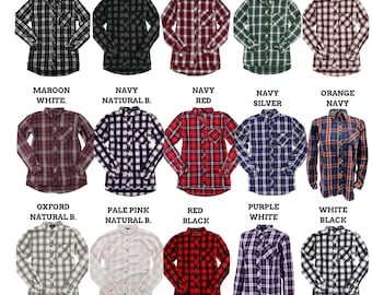 Custom women Flannel Shirt with a pocket, Personalized Long Sleeve women Cotton Blend shirt