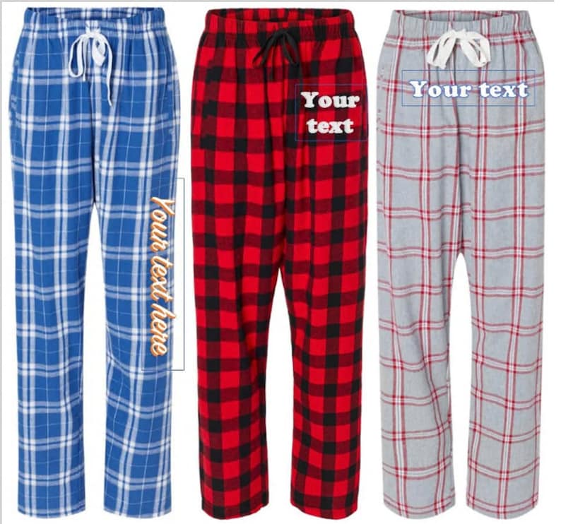 CUSTOM Women Flannel Jogger, Custom Flannel pajama pants, Personalized Unisex Flannel Style Pants, custom Flannel Unisex sweatpants image 5