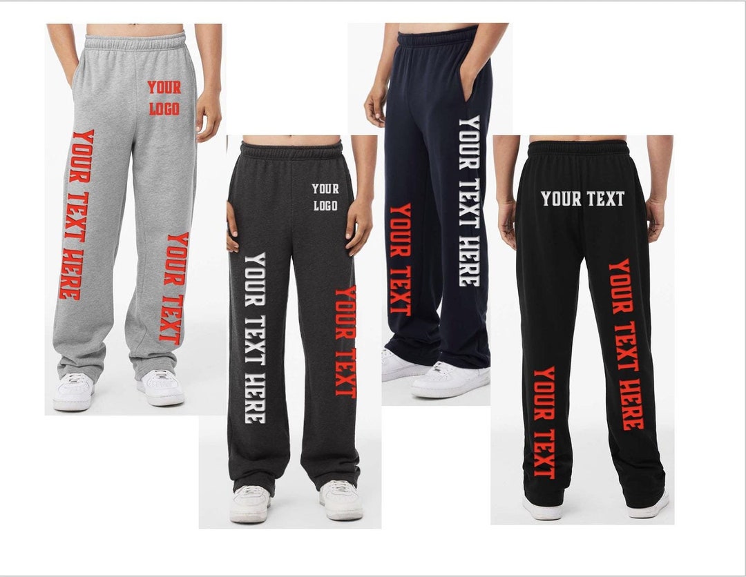 Custom Logo Sweatpants: Personalized Bella Canvas Fleece Sweats - Etsy