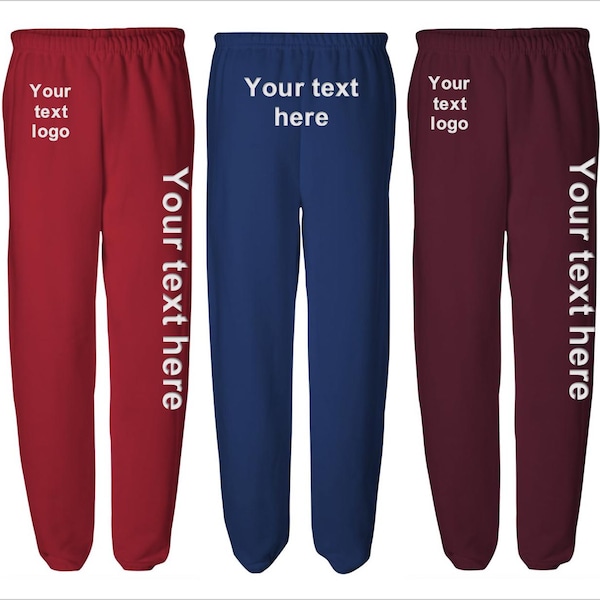 Custom Unisex Jogger Sweatpants, Personalized Team Apparel, custom logo text team school wedding bride sweatpants