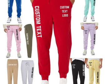 Custom Men Fleece Jogger Sweatpants with 3 pockets, Personalized Text Logo image cotton sweatpants-Independent Trading Co.