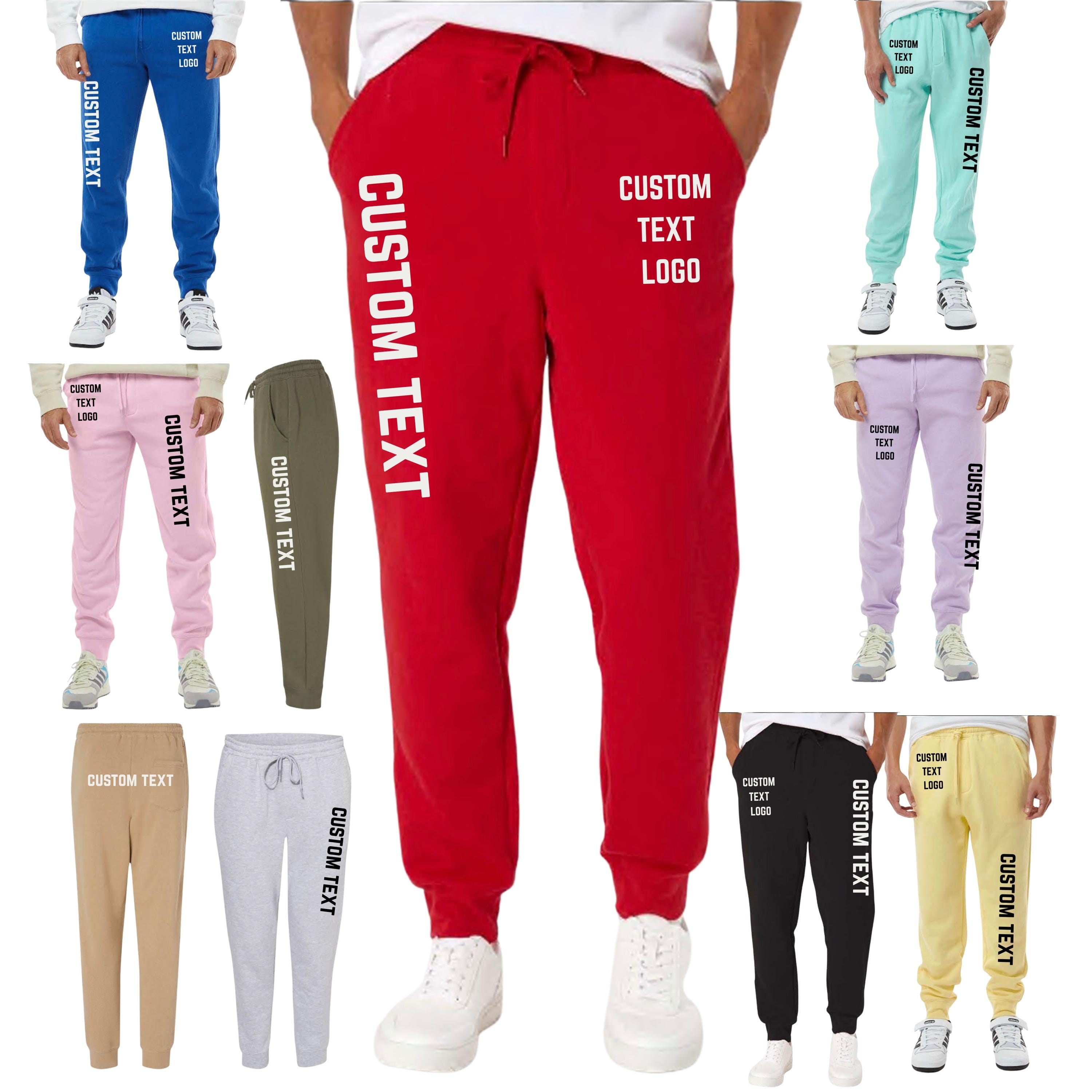 Custom Men Fleece Jogger Sweatpants with 3 pockets, Personalized Text Logo image cotton sweatpants-Independent Trading Co.