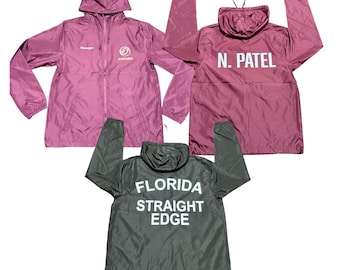 Custom UNISEX Logo Windbreaker Rain Jacket, Custom Unisex Hooded Rain Jacket, custom team school rain jacket