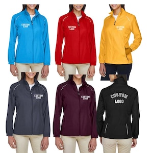 Custom Full Zip WOMEN Rain WINDBREAKER Jacket, Personalized women's Coach Jacket, custom team rain windbreaker women team jacket