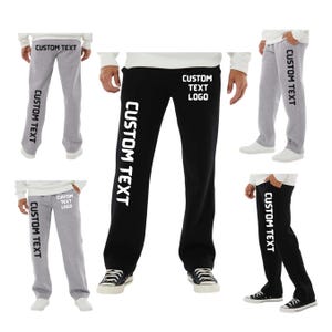 Custom UNISEX open bottom J. America Sweatpants with pockets, custom school team trip workout gym sweatpants, custom dance party sweatpants