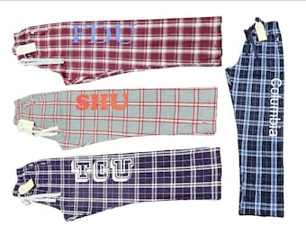 Custom Flannel Pajama Pants, Women's Graduation PJs, Women Girls college party PJs