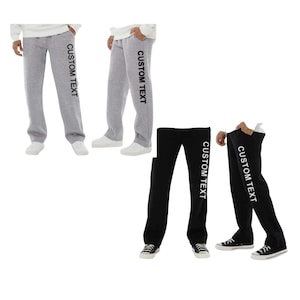 Custom UNISEX open bottom J. America Sweatpants with pockets, custom school team trip workout gym sweatpants, custom dance party sweatpants