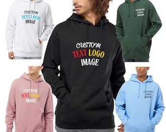 Custom Text Unisex Hoodie, Personalized Logo Cotton Pullover, 100% cotton hooded sweatshirt, full cotton hoodies