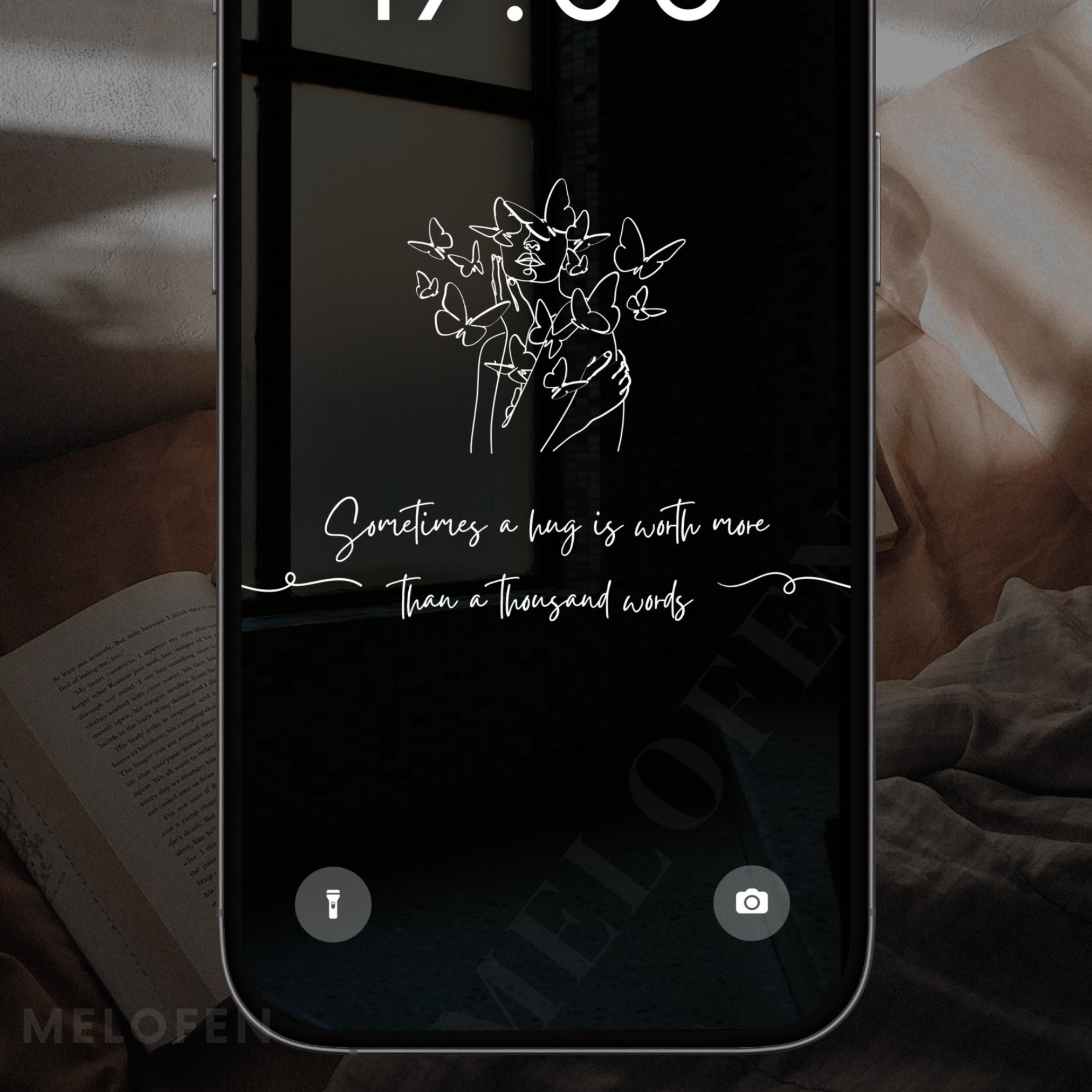 Black Aesthetic Motivational Wallpaper for iPhone Positive Hug Quote