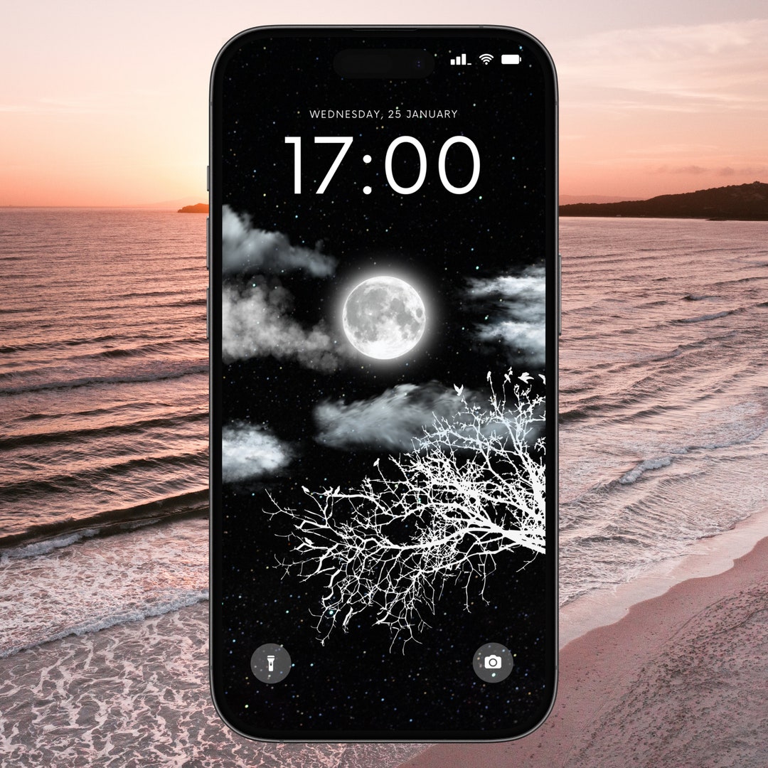 Simple Moon Dark Aesthetic Wallpaper iPhone Minimalist Moon Dark Night