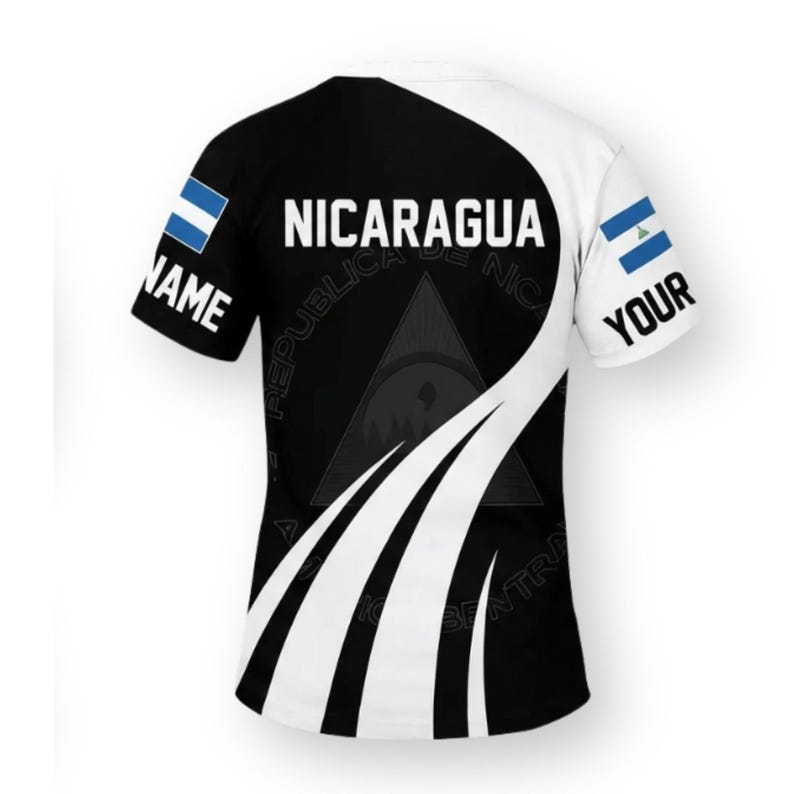 Custom 3D Nicaragua Baseball Jersey – Personalized National Crest Shirt image 3