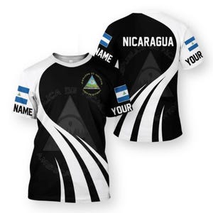 Custom 3D Nicaragua Baseball Jersey – Personalized National Crest Shirt image 1