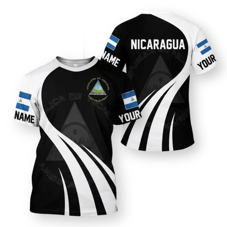Custom 3D Nicaragua Baseball Jersey – Personalized National Crest Shirt image 1