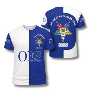 Custom Order of the Eastern Star T-Shirt – Personalized Color-Block Design
