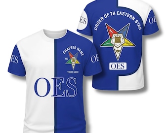 Custom Order of the Eastern Star T-Shirt – Personalized Color-Block Design