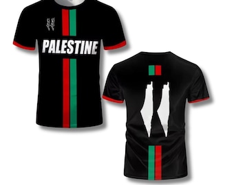 Palestine Pride Flag Unisex T Shirt, Black or White Ringer Tee, Palestine Graphic Shirt