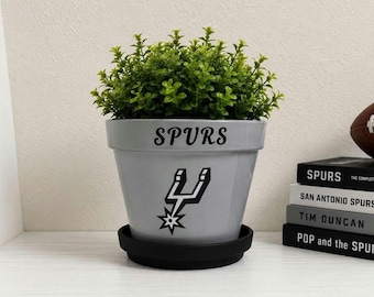 San Antonio Spurs Flower Pot – 6” Round Planter, Game Day Decor, Man Cave Decor, Candy or Snack Holder - Plant NOT Included