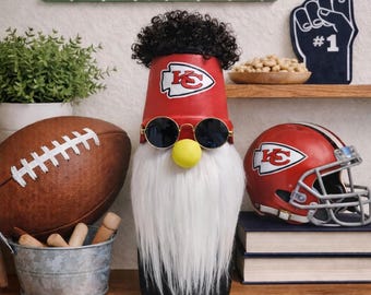 Patrick Mahomes Gnome - Kansas City Chiefs Decor - NFL Football Gnome - Game Day Man Cave Gift  - KC Fan Figurine - Decal Varies!