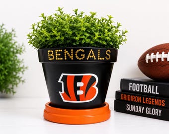 Cincinnati Bengals Painted Flower Pot: 6" Fan Gift