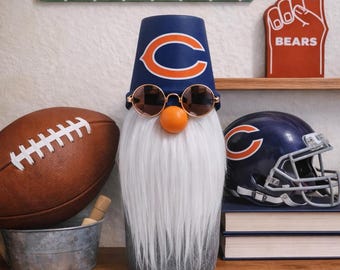 Handmade Chicago Bears Football Gnome - Man Cave Decor