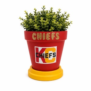 Kansas City Chiefs Versatile Medium Pot - For Candy, Snacks Or As A Flower Pot - NFL Fan Gift - Chiefs Party Decor - Decals Vary