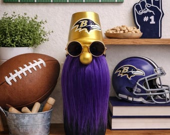 Baltimore Ravens Gnome for Nfl Sports Memorabilia Rare Personalized Gnomes Gift Game Day Figurine Shelf Decoration Man Cave Office Desk