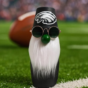 Handmade Philadelphia Eagles Tiered Tray Gnome - 10 Inch NFL Man Cave Decor - Eagles Christmas Gift For Him