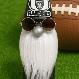Handmade Las Vegas Raiders Indoor Gnome, 10&quot; NFL Team Spirit Decor, Football Fan Gift (DECALS VARY!)