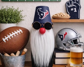 Houston Texans Football Gnome – Handmade NFL Tiered Tray Decor