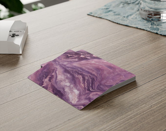 Purple Marbled Poker Deck - Premium 300gsm UV-Coated Cards - 52 Cards  2 Jokers