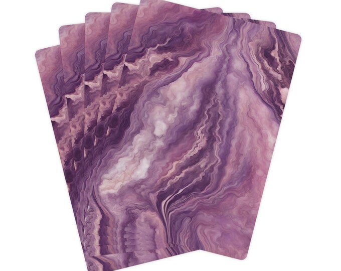 Purple Marbled Custom Poker Deck - Premium 300gsm UV-Coated Cards - 52 Cards  2 Jokers