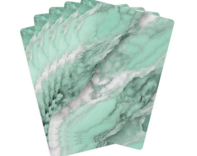 Personalisierte marmorierte Pokerkarten - Hochwertiges 300gsm Papier - 52 Karten 2 Joker - UV-beschichtet, glänzend