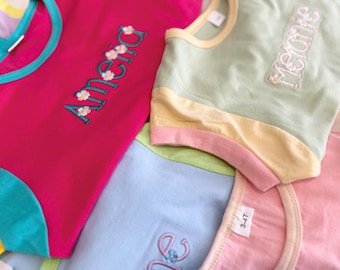 Pastel and Neon Color Block Kids Set | Personalized Name Set | Custom Kids Summer Outfit | Monogram Toddler Set | Girls Name Outfit