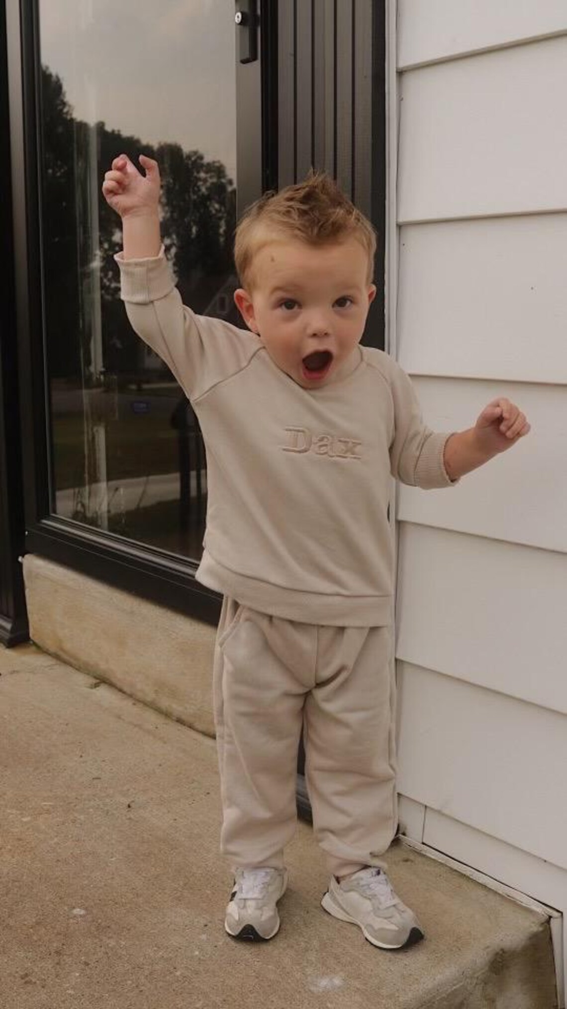 Beige Custom Embroidery Sweat Set - Baby Toddler - Gender Neutral - Etsy