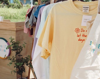 Embroidered Graphic Tee: Yellow Summer Squash Shirt, Mental Health Matters