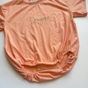 Infant Baby Baggy Embroidered Bubble Romper Tshirt Personalized
