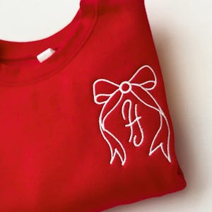 Toddler Youth Bow + Initial Embroidered Crewneck
