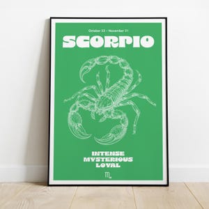 Sternzeichen-Wandkunst-Poster &quot;Skorpion&quot; | Druckbare Kunst | Minimalistische Wandkunst | Trendige Astrologie-Kunst | Sternzeichen-Poster