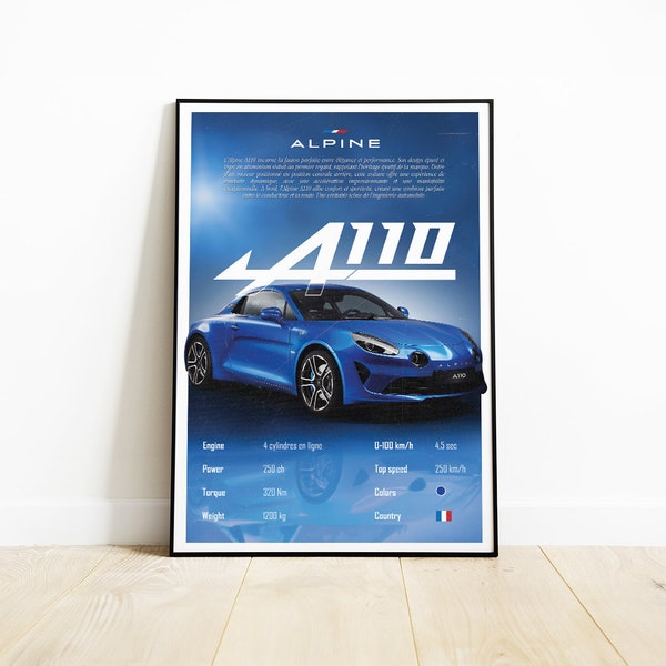 Affiche "Alpine A110" | Affiche Voiture | Affiche Supercar