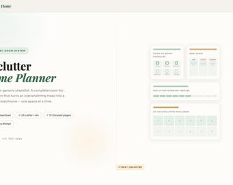 Declutter Home Planner | Room-by-Room Checklist (PDF Download)