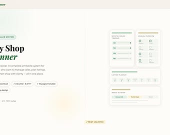Etsy Shop Planner | Small Business Sales Tracker (PDF Download)